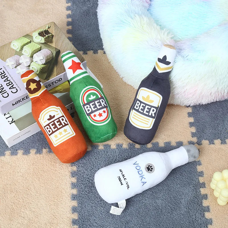 Beer Bottle Dog Toy